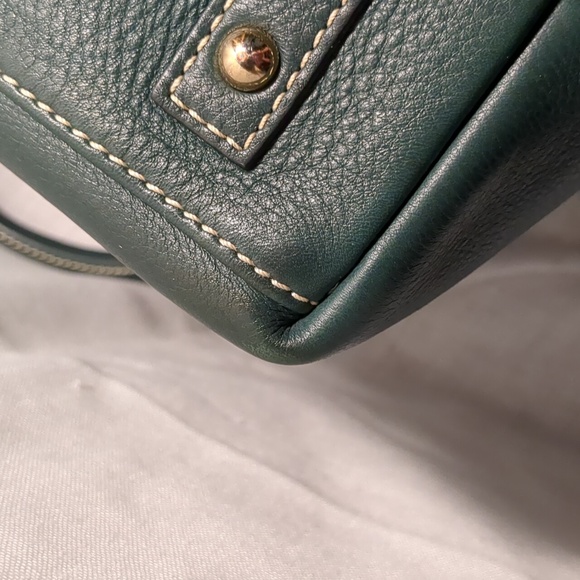 Dooney &Bourke Dillen Hunter green pebbled leather satchel - Picture 9 of 12